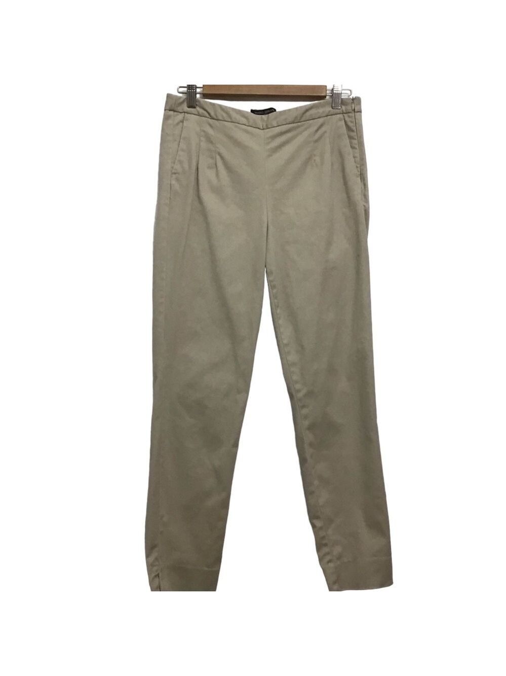 Mario Serrani beige trouser pants cotton/spandex neutral tone pockets casual 6